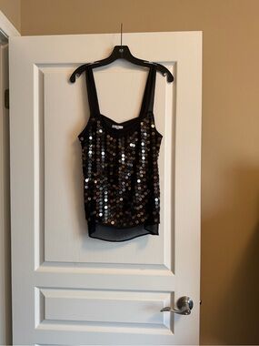GAP Black Sequin Camisole with Metallic Accents